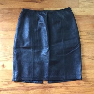 Black Leather Pencil Skirt